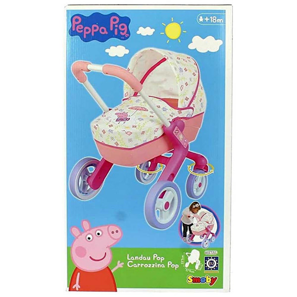 Smoby Peppa Pig Cochecito Pop Pram Flerfärgad