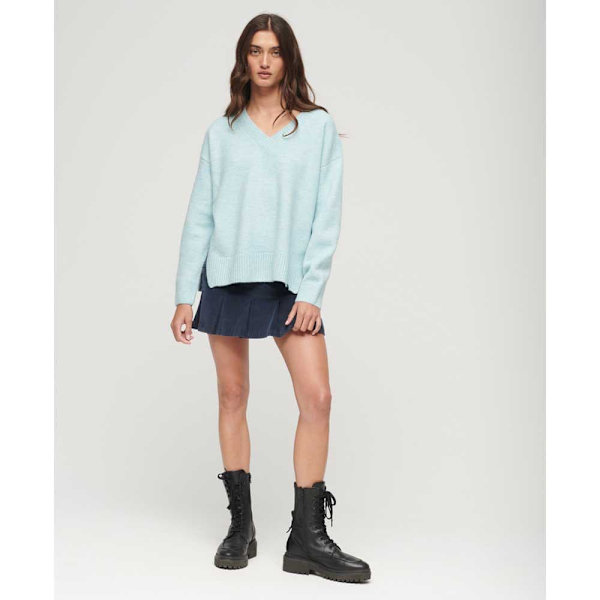 Superdry Oversized Tröja Med V-ringning Blå S Kvinna