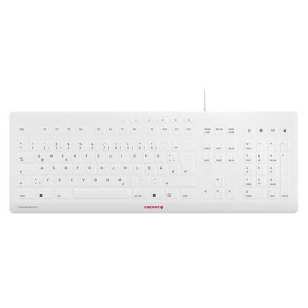 Cherry Näppäimistö Stream Protect Hopeinen German QWERTZ