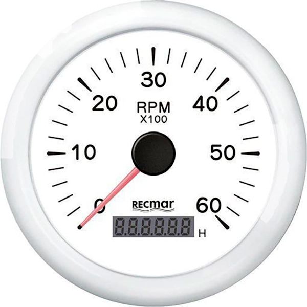 Recmar Kierroslukumittari 0-6000 Rpm Valkoinen 100 mm