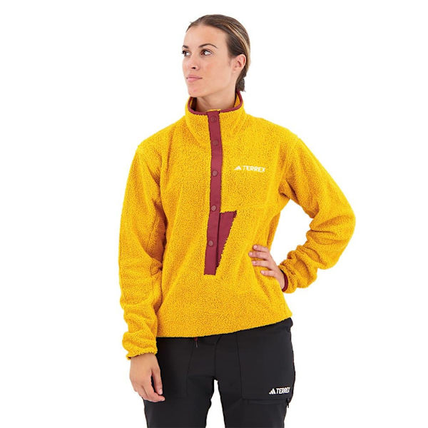 Adidas Full Dragkedja Fleece Organiser Xploric High-pile-fleece Pullover Gul L Kvinna
