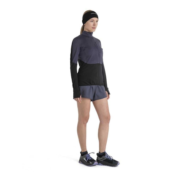 Icebreaker Merino 200 Realfleece Descender Fleece Med Halv Dragkedja Grå M Kvinna