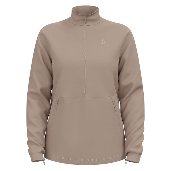 Odlo Essential 365 High Pile Fleece Med Halv Dragkedja Beige L Kvinna