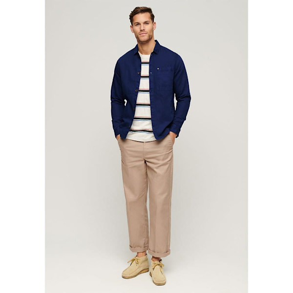 Superdry Merchant Linen Blend Overtrøje Blå L Mand