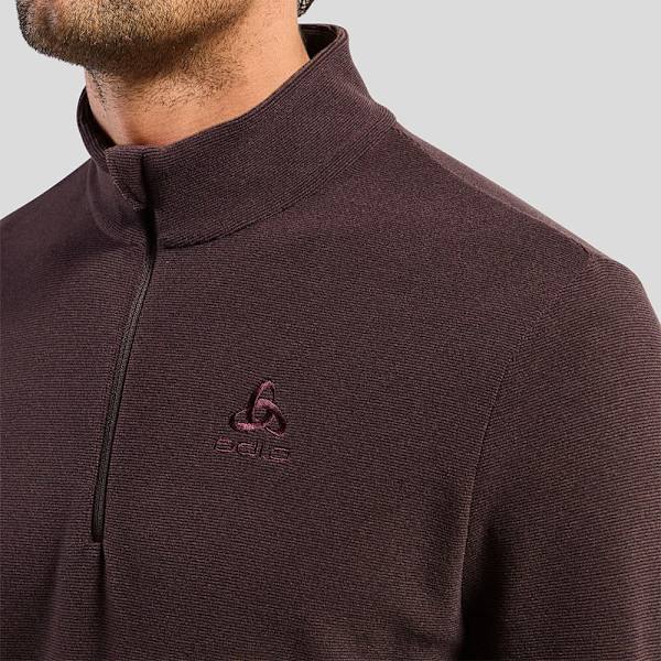Odlo Roy Ml Fleece Med Halv Dragkedja Brun M Man