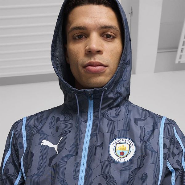 Puma Manchester City Fc Prematch Hættetrøje Blå S