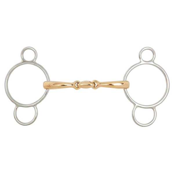 Br Dubbelfogad Snaffle Anatomisk Pessoa Soft Contact 12 Mm Ringar 70 Mm Snaffle Grönt 13.5 cm