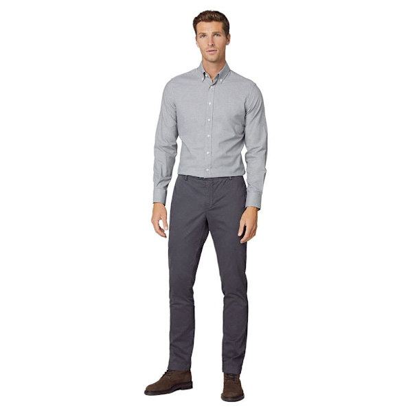 Hackett Houndstooth Skjorte Med Lange ærmer Grå M Mand