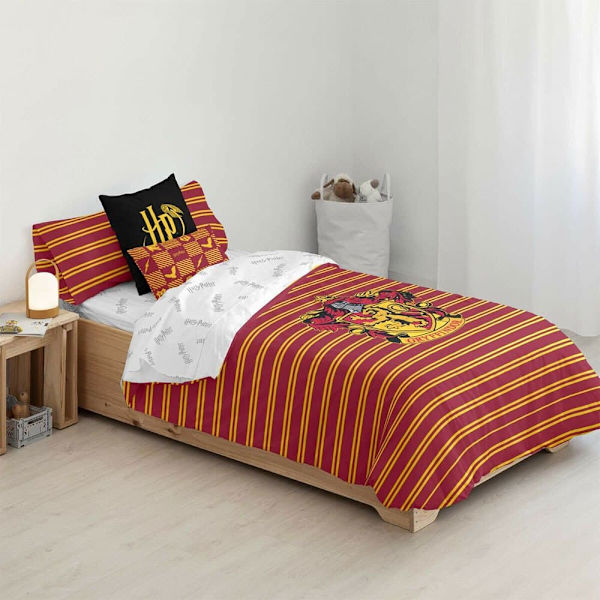 Play Fabrics Nordic Case Med Bomullsknappar För Gryffindor Shield 180x240 Centimeter Säng