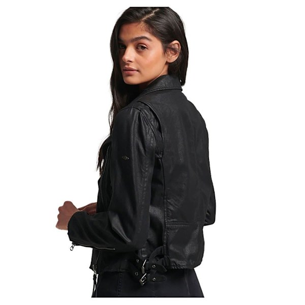 Superdry Jacka Vintage Coated Biker Svart XS Kvinna