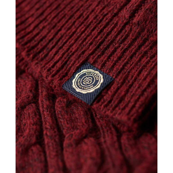 Superdry Fitted Cable Trøje Rød XS Kvinde