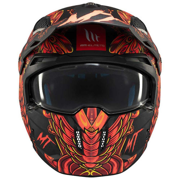 Mt Helmets Streetfighter Sv Hellish Modulär Hjälm Orange,Svart M