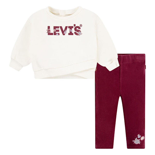 Levi´s ® Kids Tulip Hem Crew S Leggings Rød,Hvid 9 Months