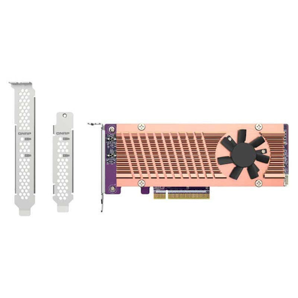 Qnap Pci-e Udvidelseskort Qm2-2p-384a Dual M.2 Søvfarvet Brun, Grå