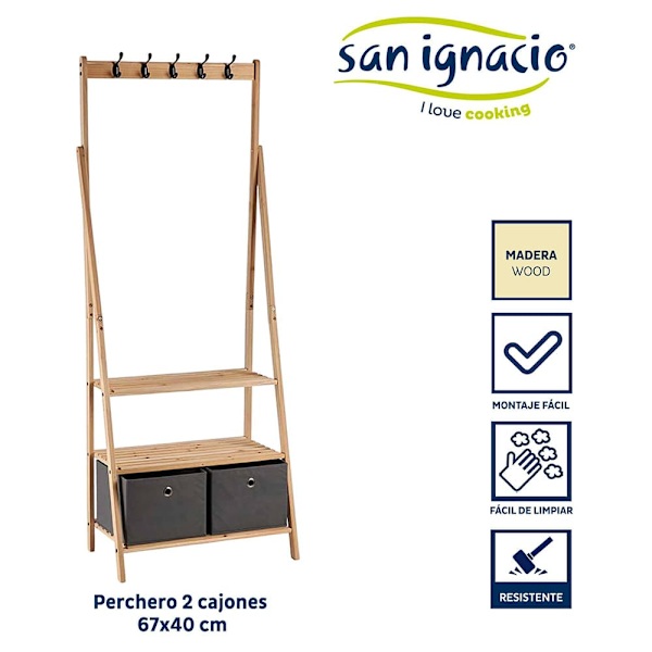 San Ignacio San Ignacio X Kipit 67x40 Cm Eteisen Naulakko 3 Hyllyllä
