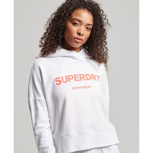 Superdry Luvtröja Code Core Sport Crop Box Vit M Kvinna