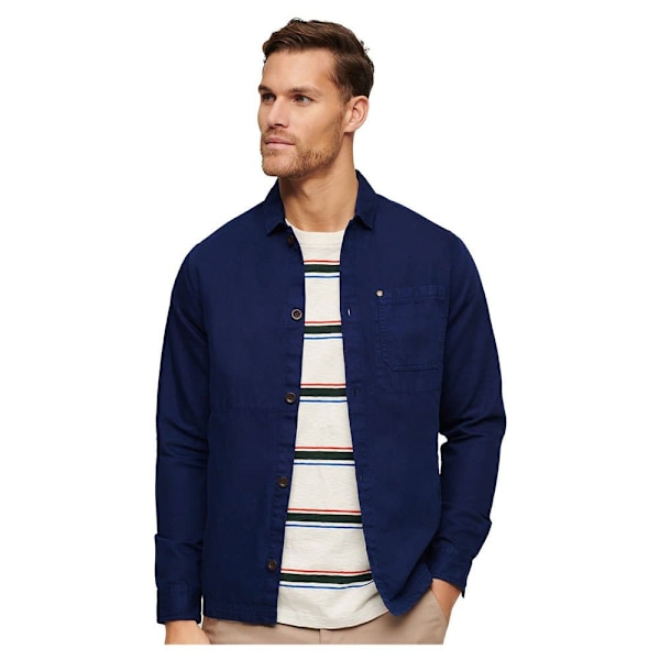 Superdry Merchant Linen Blend Overtrøje Blå L Mand
