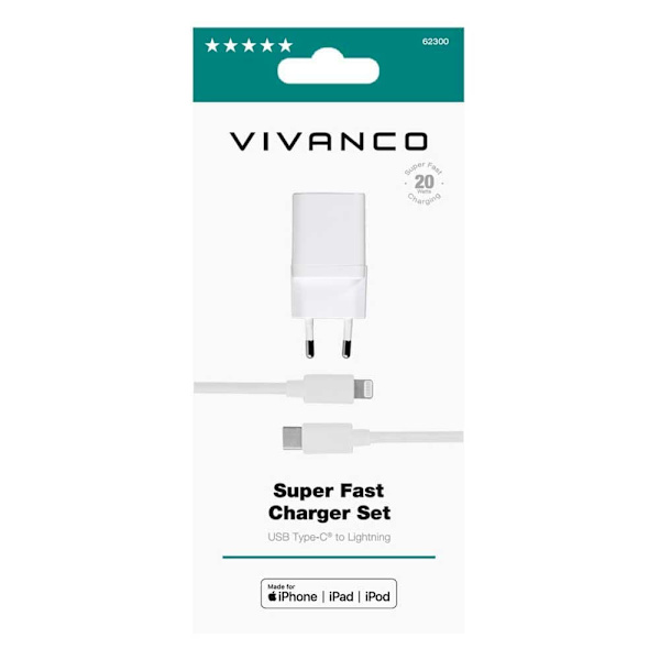 Vivanco Oplader 62300 Usb-c 3.0 20w Hvid