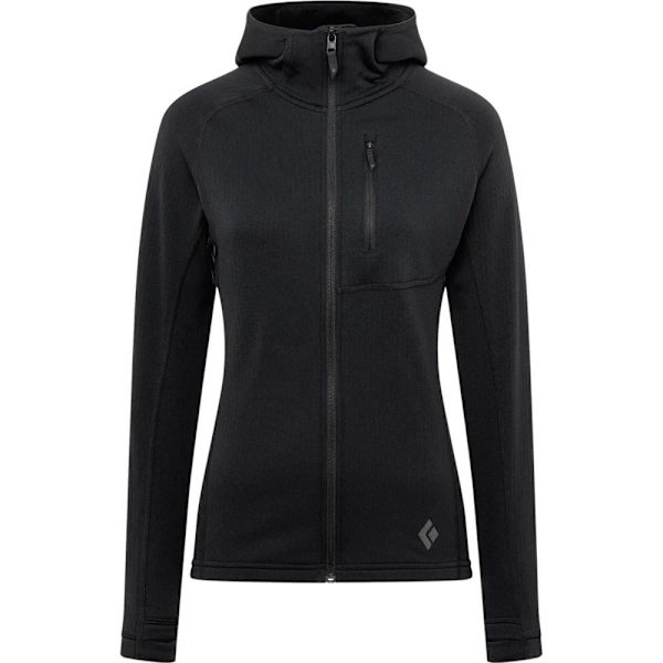 Black Diamond Coefficient Fleecejakke Med Hætte Sort L Kvinde