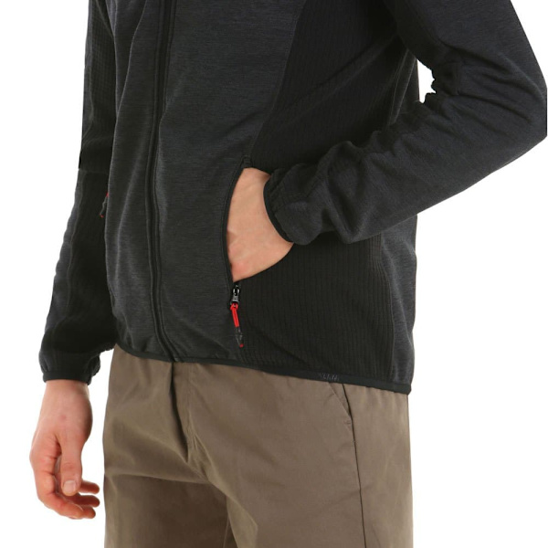 Slam Fleece Active Hood Power Str Grå S Mand