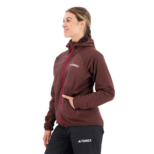 Adidas Full Dragkedja Fleece Organiser Techrock Reversible High-pile-fleece Brun M Kvinna