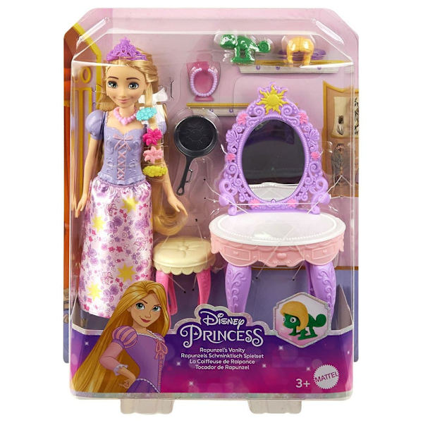 Disney Princess Med Sminkbordsdocka Rapunzel Rosa