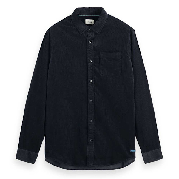 Scotch & Soda Solid Corduroy Pitkähihainen Paita Musta M Mies