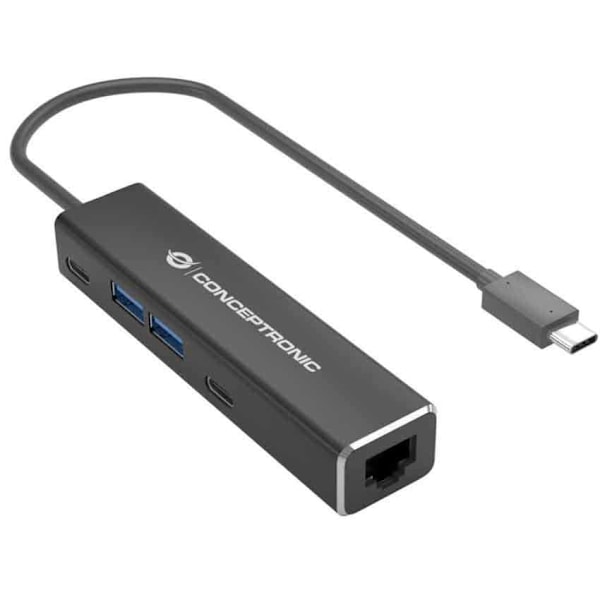 Conceptronic Usb-c Till Rj Hub Usb 3.2 2 Usc-c 2p Usb-a 45 Adapter
