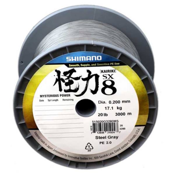 Shimano Fishing Kairiki 8 Flettet Fiskesnøre 3000 M Grå 0.280 mm
