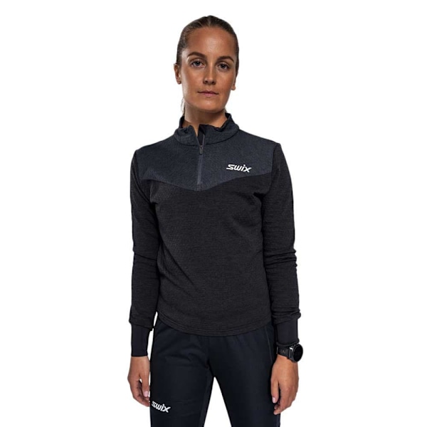 Swix Dynamic Fleecejakke Med Halv Lynlås Sort S Kvinde