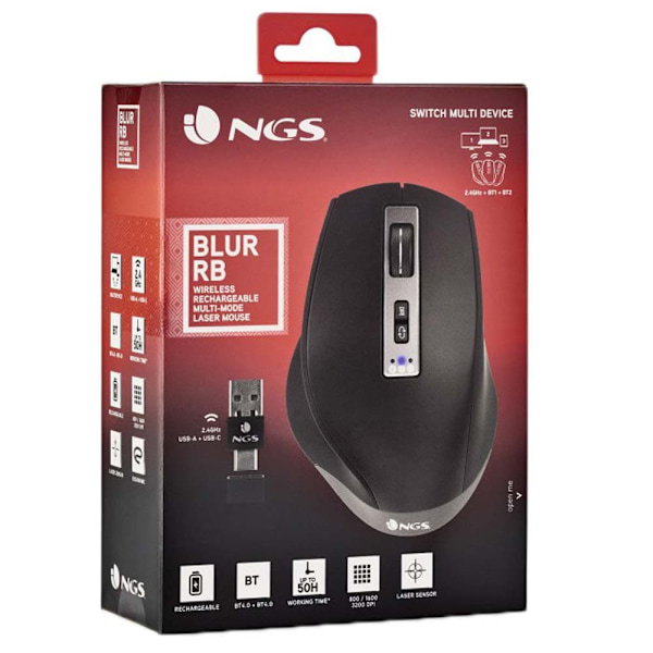 Ngs Langaton Hiiri Blur-rb 3200 Dpi Musta