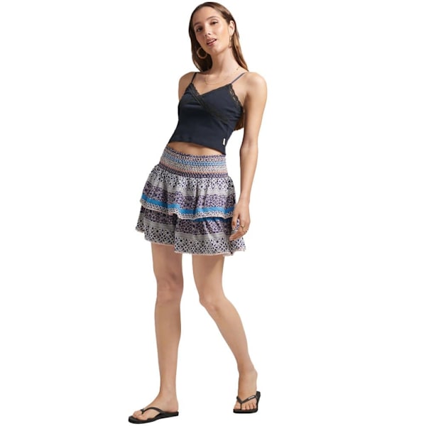 Superdry Nederdel Vintage Tiered Mini Blå XL Kvinde