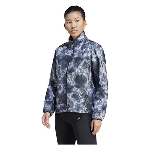 Adidas Jakke Own The Run Allover Print Windbreaker Grå XS Kvinde