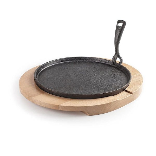 Ibili 26 Cm Støbejernsplade + Træbase
