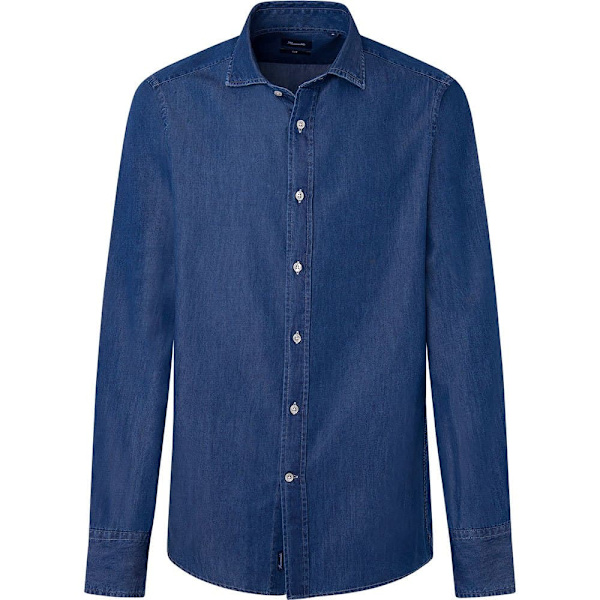FaÇonnable Lang ærmet Skjorte Clb Bd Spw Chbry Blå 2XL Mand