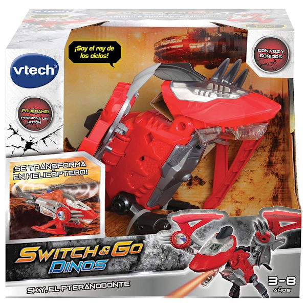 Vtech Switch & Go Pteranodon Dinos Sky Röd