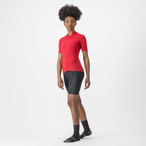 Castelli Anima 4 Korta ärmar Cykeltröja Röd XS Kvinna