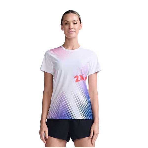 2xu Kortärmad T-shirt Light Speed Vit L Kvinna
