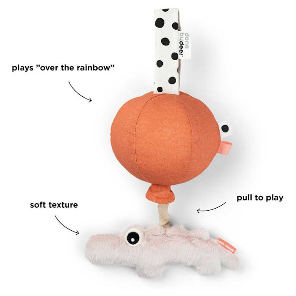 Done By Deer Legetøj Happy Clouds Croco Musical Orange
