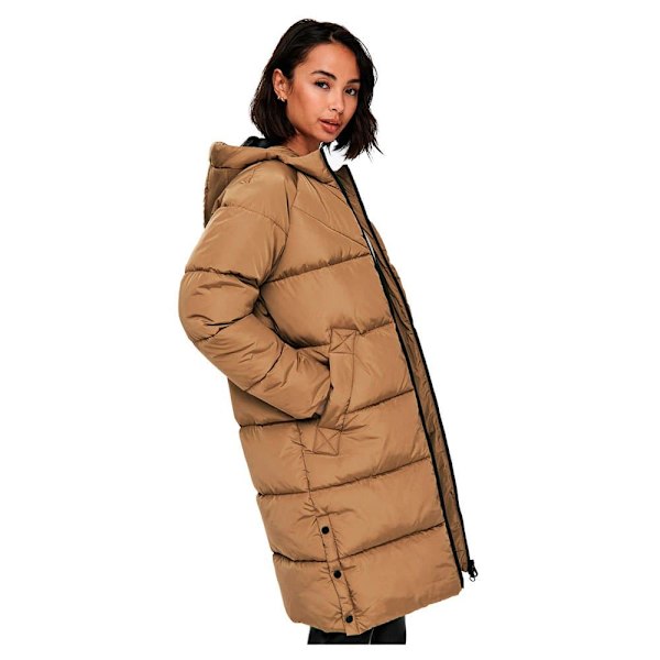 Only Täcka Amanda Long Puffer Brun XS Kvinna