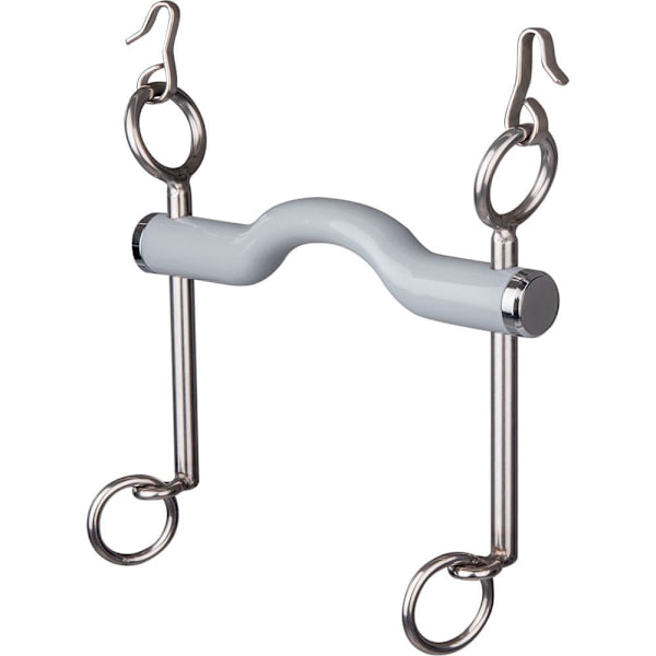 Beris Lång Mjuk Dressyrbit Curb Tongue Port Snaffle Silver 130 mm