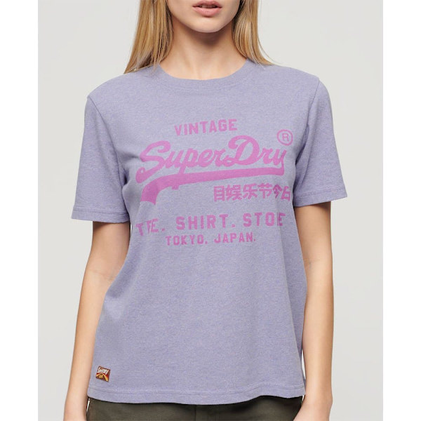 Superdry Classic Vl Heritage Relaxd Lyhythihainen T-paita Violetti XS Nainen