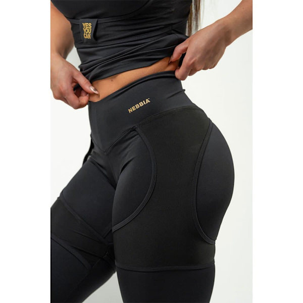 Nebbia Leggings Hög Midja Intense Mesh Gold Svart L Kvinna