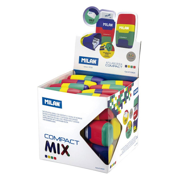 Milan Vis Terning 24 Compact Mix Med Blyant Blyantspidser Compact Mix Flerfarvet