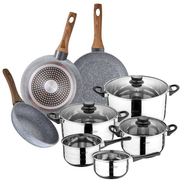 San Ignacio Köksredskap Set 18/20/24 Cm Pk3151 8 Bitar Med UppsÄttning Pannor Silver