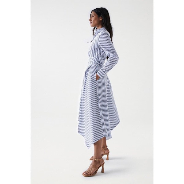 Salsa Jeans Klänning Striped Asymmetric Midi Flerfärgad XS Kvinna