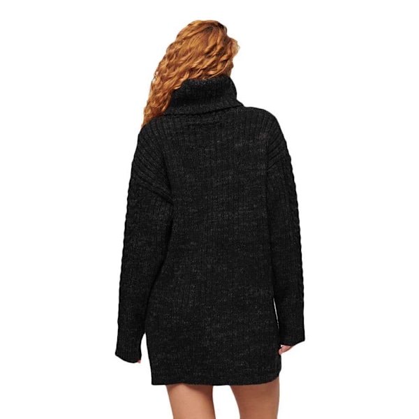 Superdry Cable Langærmet Midi-kjole Sort XS Kvinde