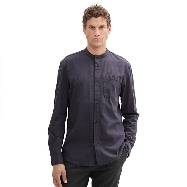 Tom Tailor Structured Skjorte Med Lange ærmer Grå 2XL Mand