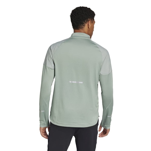 Adidas Ultimate Hi Vis Reflective Halv Lynlås Sweatshirt Grøn M Mand