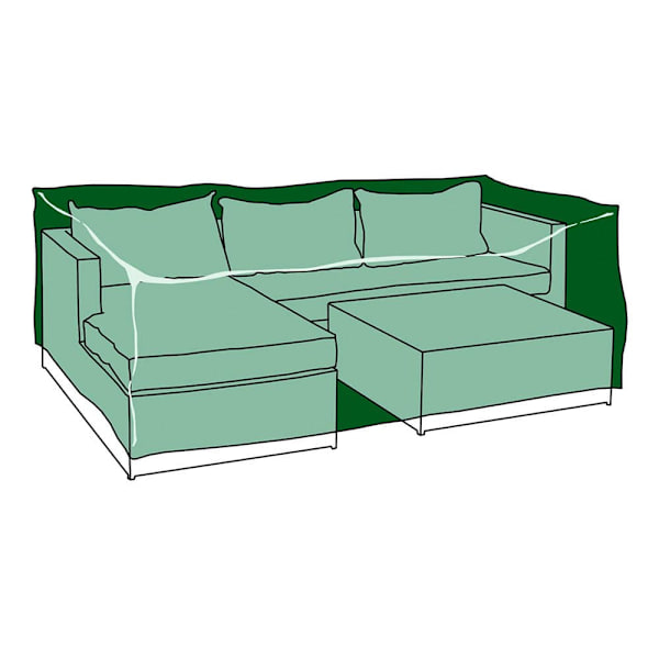 Edm Täck Schäslong Och Bord 213x132x74 Cm Grönt